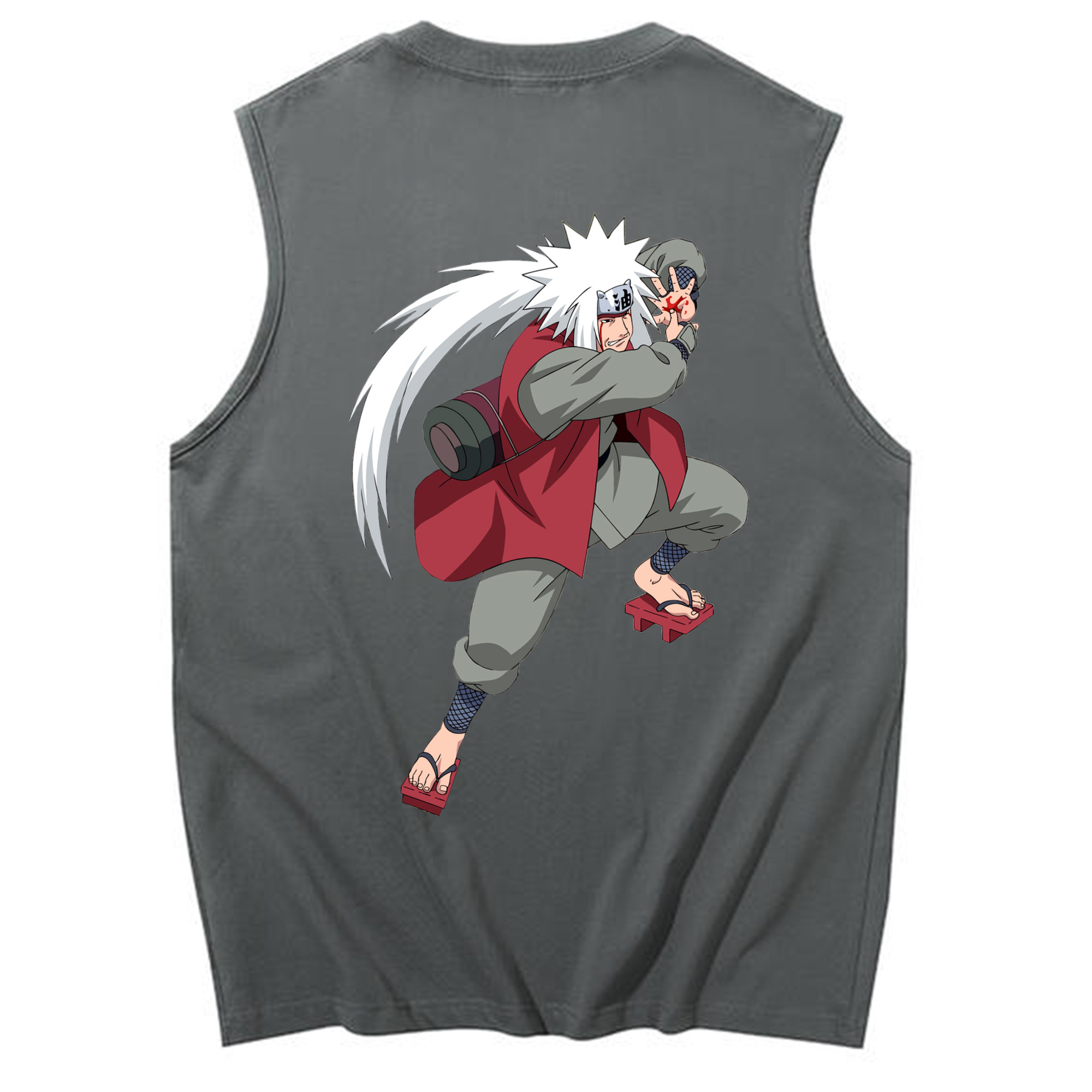 （画像用） NARUTO -ナルト- 自来也（じらいや） Jiraiya コットン100％タンクトップ（背面プリント）